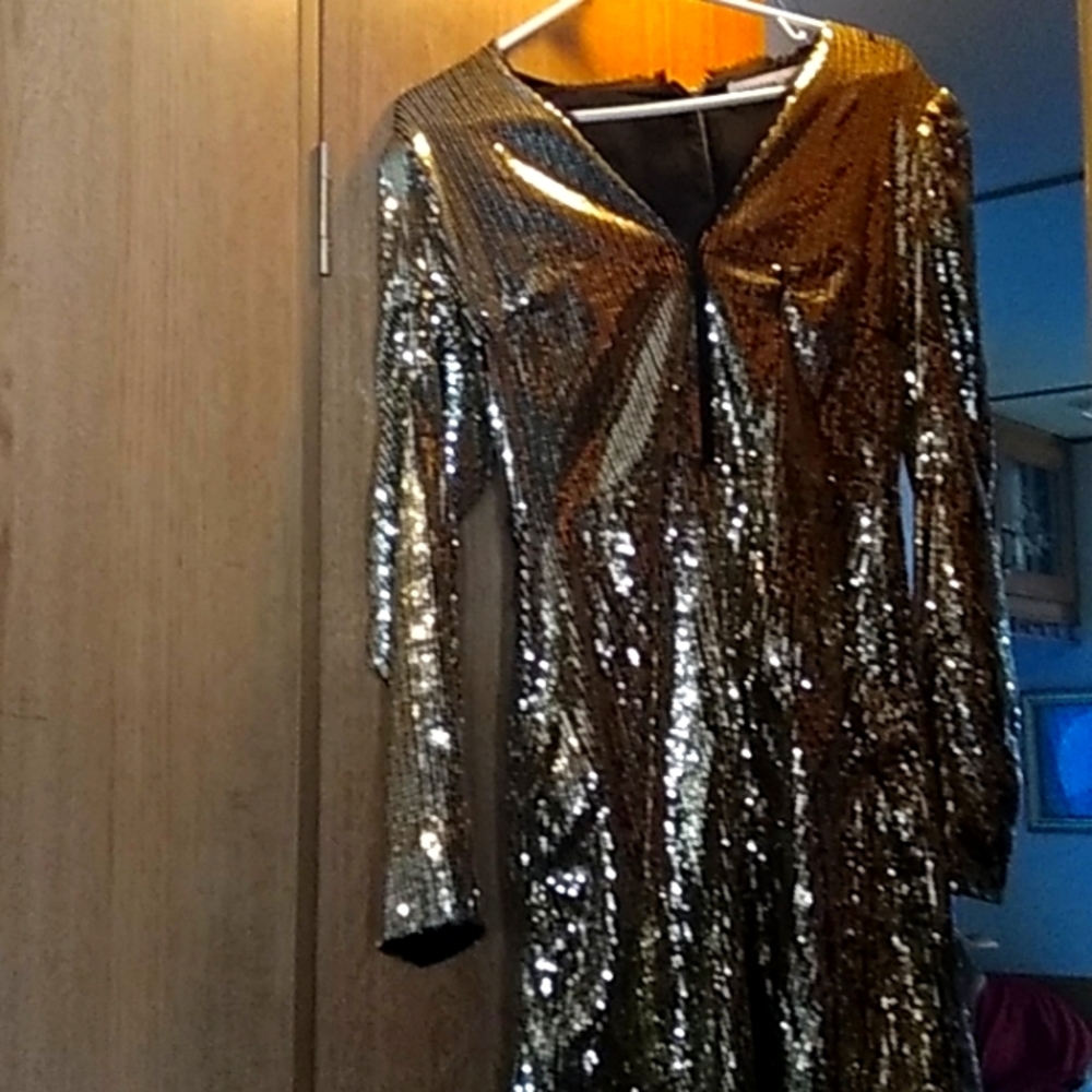 Gold Sequin Dress by Rebecca Minkoff